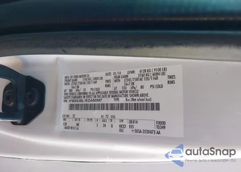 2014 Ford E-350 Super Duty Xlt from USA, damaged, VIN 1FBSS3BL1EDA50597